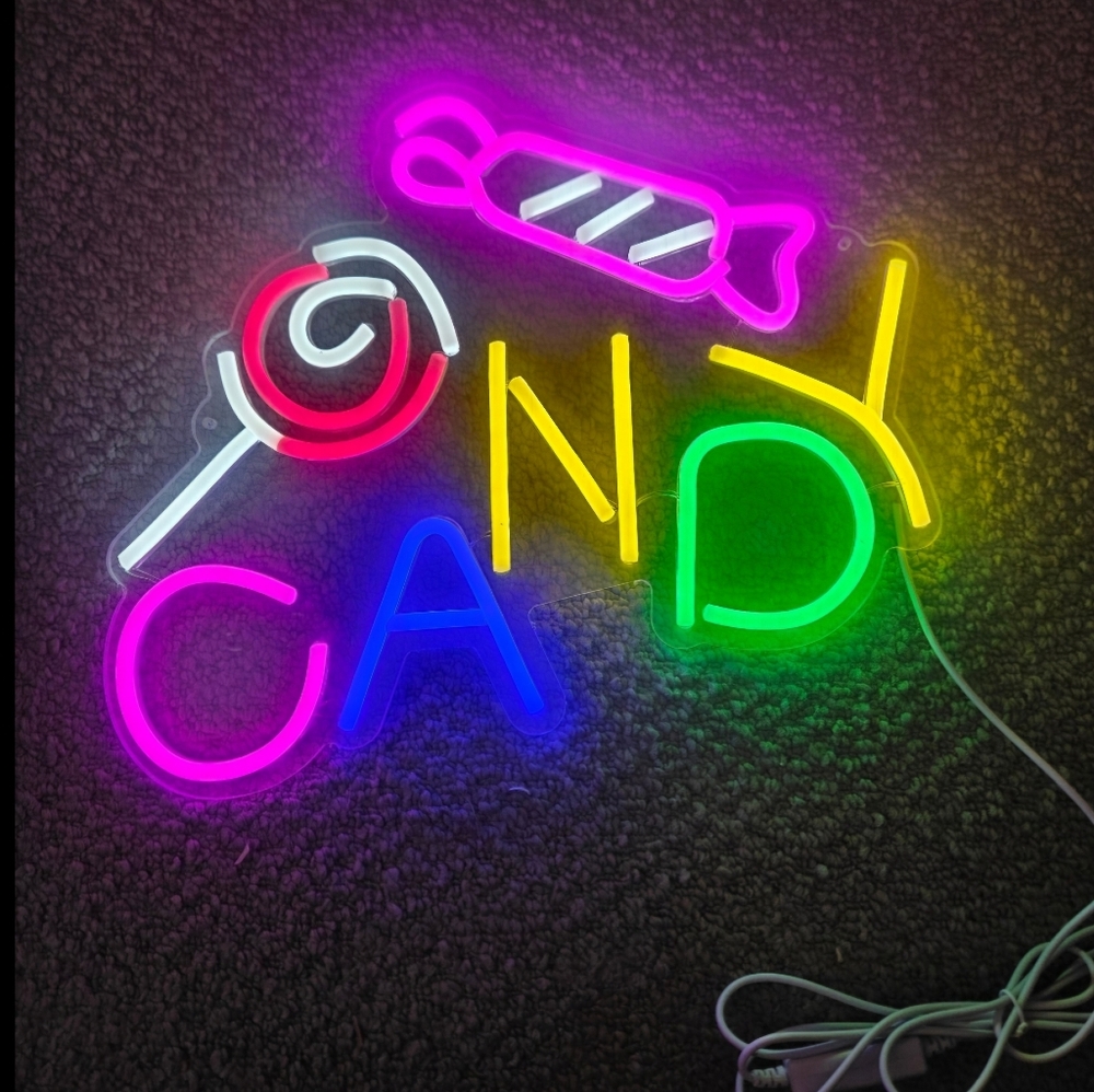 Colorful Neon Candy Sign for Parties